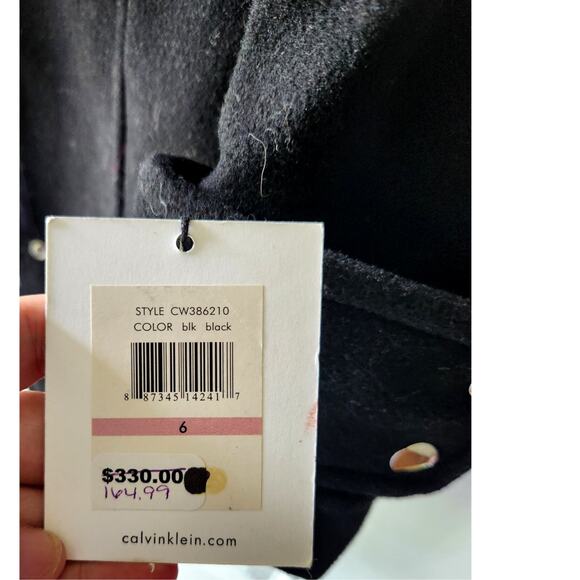 Calvin Klein Premium Black Wool Blend Jacket Coat Size 6 NWT - Picture 5 of 11
